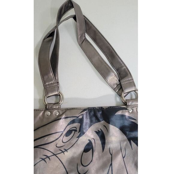 The Wonderful World of Disney Eeyore Shoulder Bag Gray Metallic Large Tote Bag - Picture 4 of 8